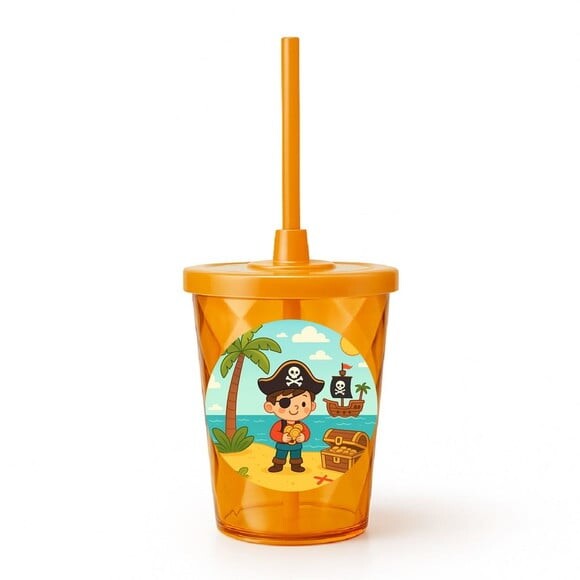 Copo Twister Personalizado 300ml Ilha Pirata
