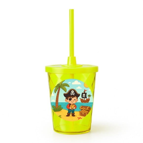 Copo Twister Personalizado 300ml Ilha Pirata