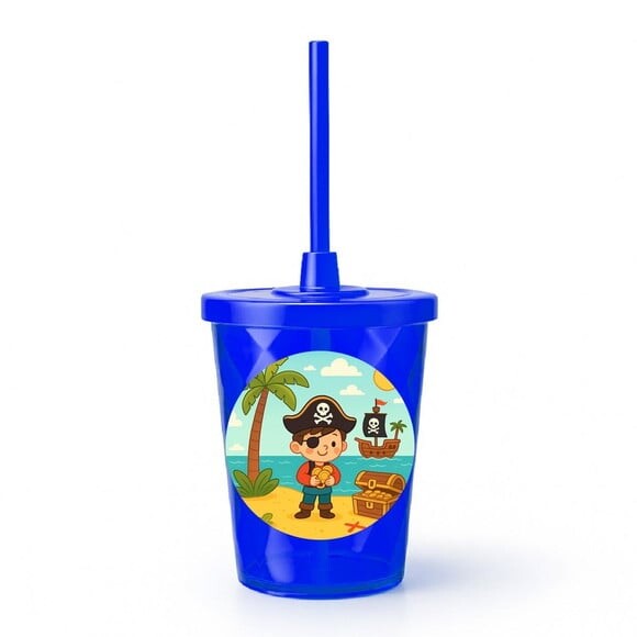 Copo Twister Personalizado 300ml Ilha Pirata