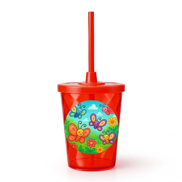 Copo Twister Personalizado 300ml Jardim das Borboletas