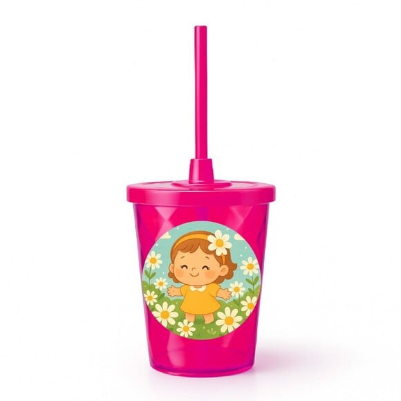 Copo Twister Personalizado 300ml Jardim das Margaridas