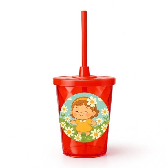 Copo Twister Personalizado 300ml Jardim das Margaridas