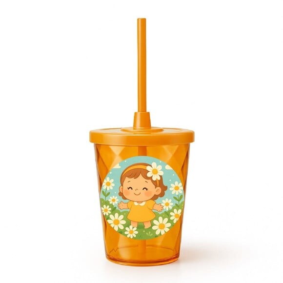 Copo Twister Personalizado 300ml Jardim das Margaridas