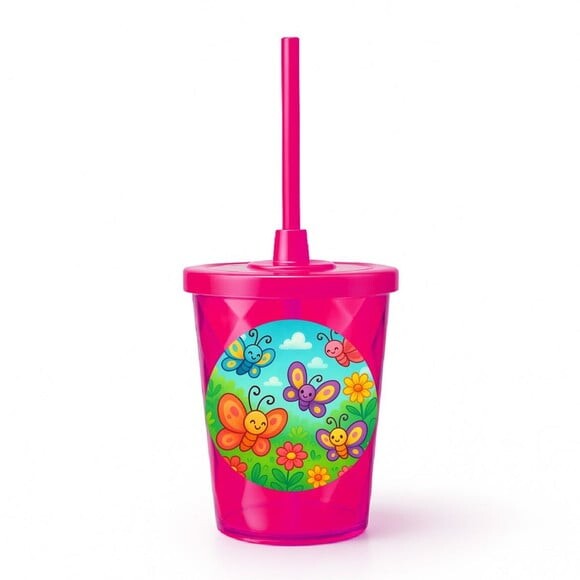 Copo Twister Personalizado 300ml Jardim das Borboletas