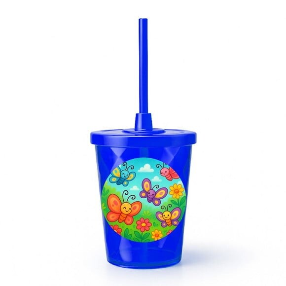 Copo Twister Personalizado 300ml Jardim das Borboletas