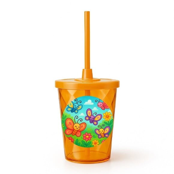 Copo Twister Personalizado 300ml Jardim das Borboletas
