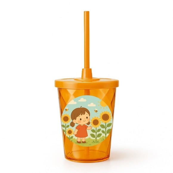 Copo Twister Personalizado 300ml Jardim dos Girassóis