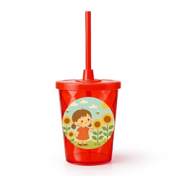 Copo Twister Personalizado 300ml Jardim dos Girassóis