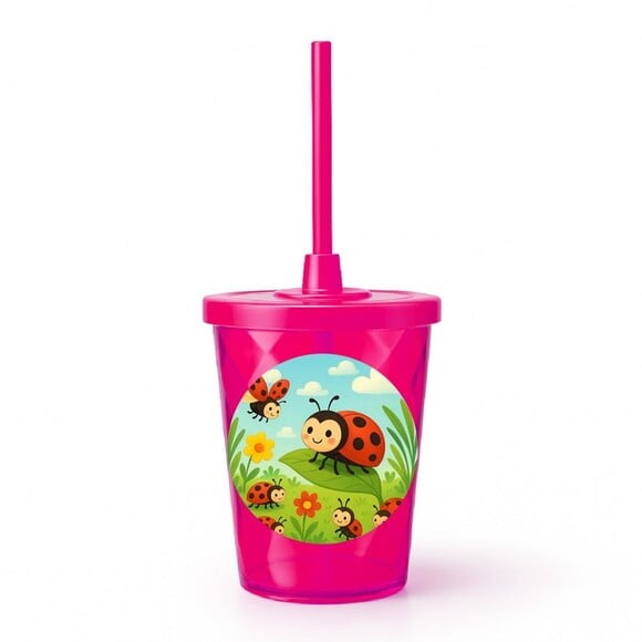 Copo Twister Personalizado 300ml Joaninhas