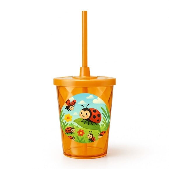 Copo Twister Personalizado 300ml Joaninhas