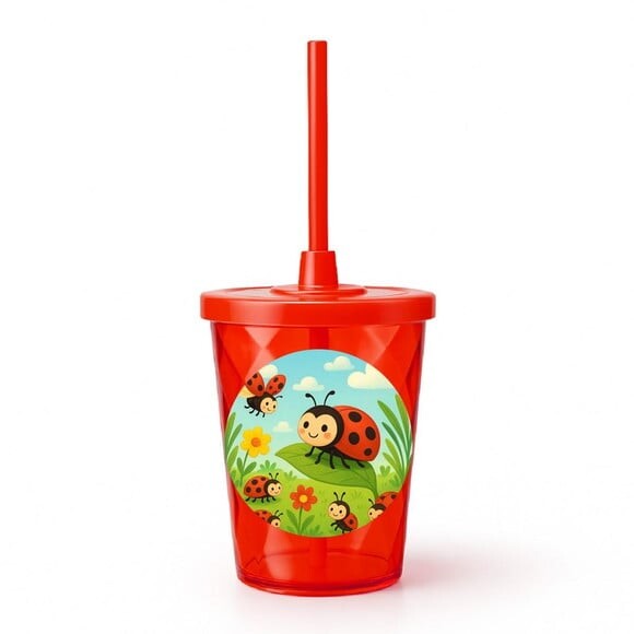 Copo Twister Personalizado 300ml Joaninhas