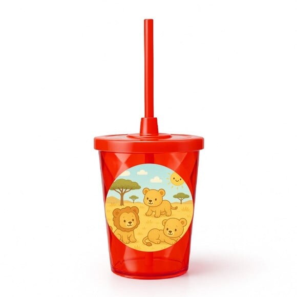 Copo Twister Personalizado 300ml Leãozinhos