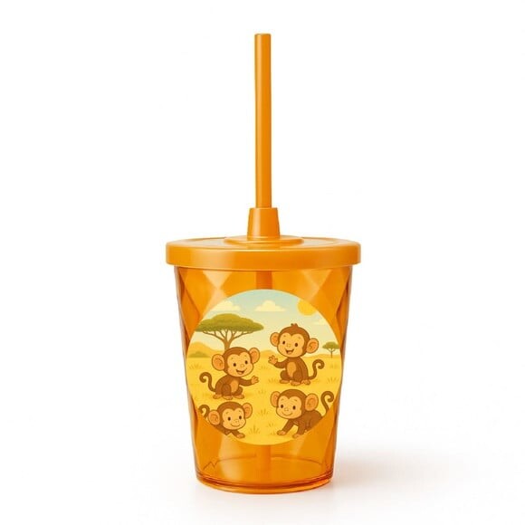 Copo Twister Personalizado 300ml Macaquinhos
