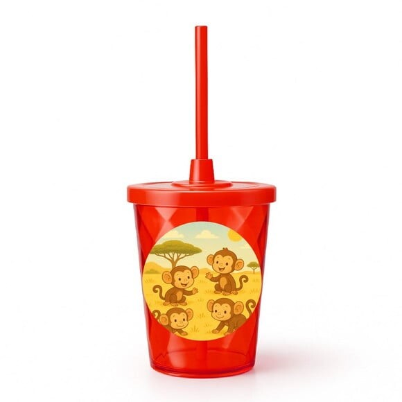 Copo Twister Personalizado 300ml Macaquinhos