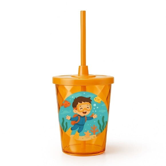 Copo Twister Personalizado 300ml Menino Mergulhador