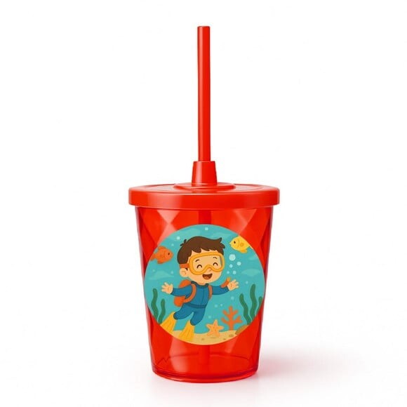 Copo Twister Personalizado 300ml Menino Mergulhador