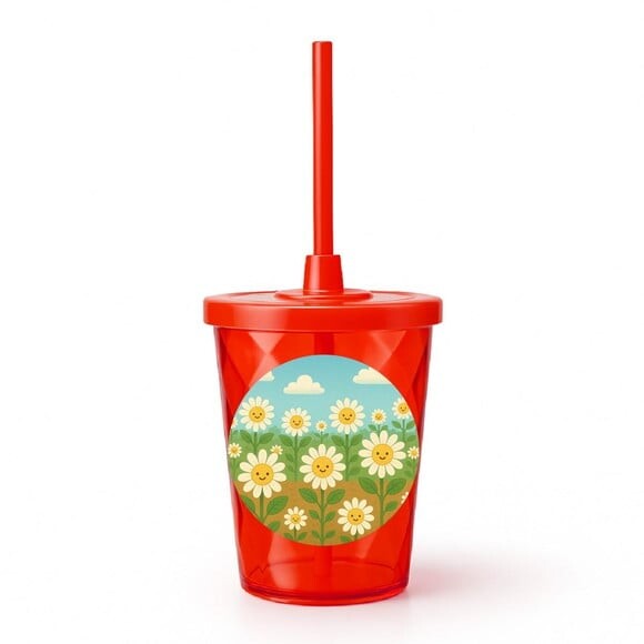 Copo Twister Personalizado 300ml Margaridas