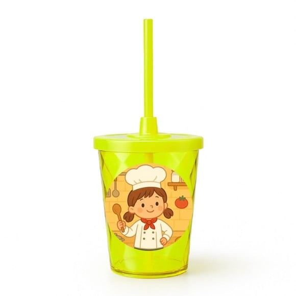 Copo Twister Personalizado 300ml Mini Chefe Menina