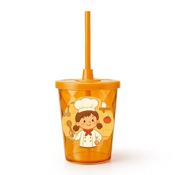 Copo Twister Personalizado 300ml Mini Chefe Menina