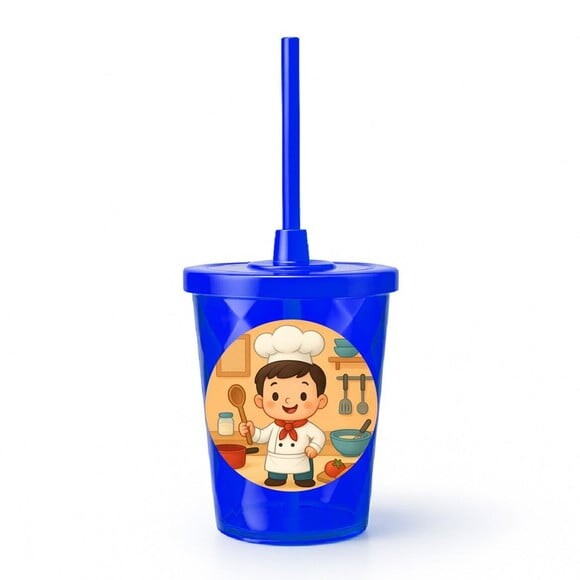 Copo Twister Personalizado 300ml Mini Chefe Menino