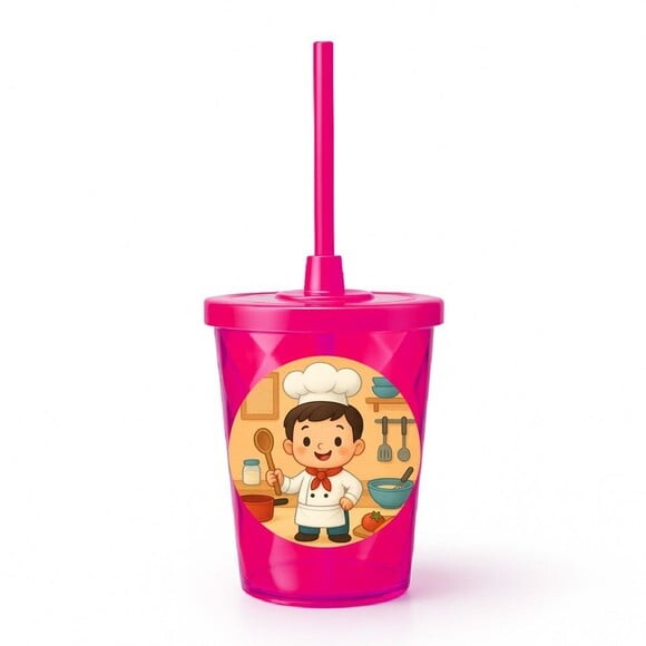 Copo Twister Personalizado 300ml Mini Chefe Menino