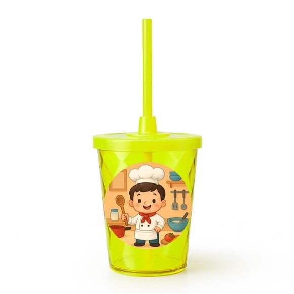 Copo Twister Personalizado 300ml Mini Chefe Menino
