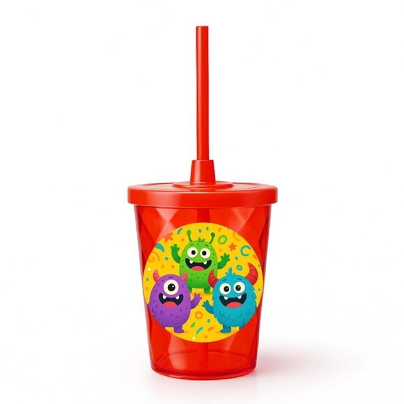 Copo Twister Personalizado 300ml Monstrinhos
