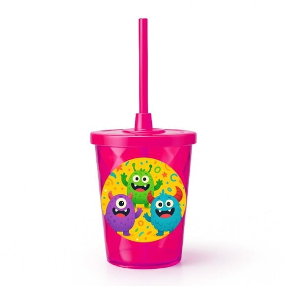 Copo Twister Personalizado 300ml Monstrinhos