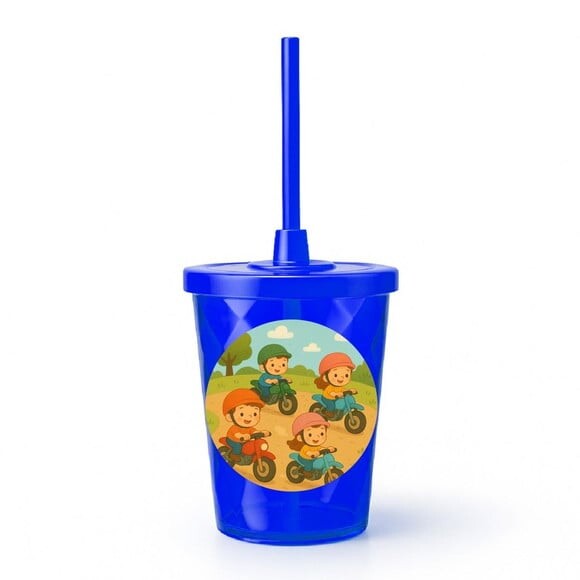 Copo Twister Personalizado 300ml Motocicletas Kids