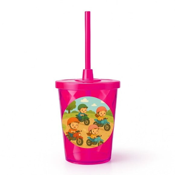 Copo Twister Personalizado 300ml Motocicletas Kids