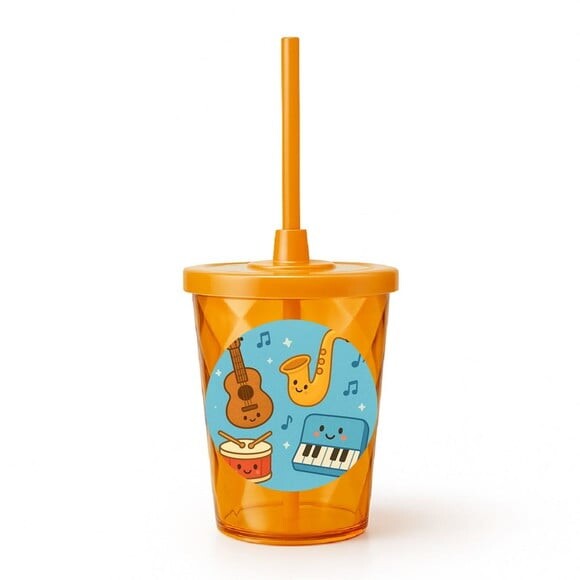 Copo Twister Personalizado 300ml Músicas Instrumentos