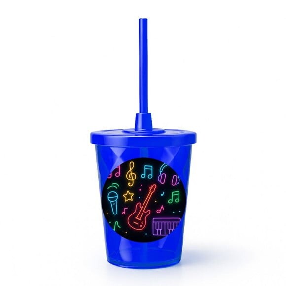 Copo Twister Personalizado 300ml Neon Musical