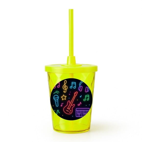 Copo Twister Personalizado 300ml Neon Musical