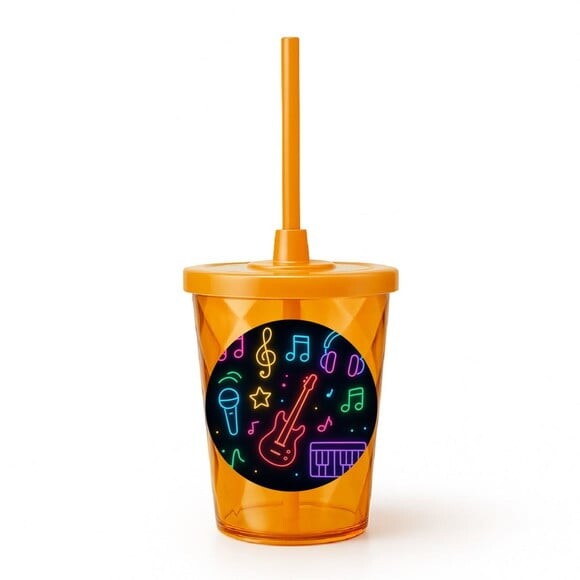 Copo Twister Personalizado 300ml Neon Musical