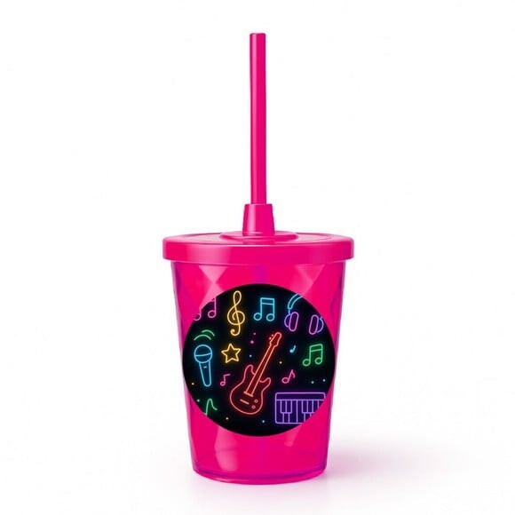 Copo Twister Personalizado 300ml Neon Musical