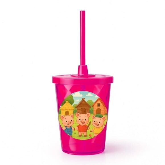 Copo Twister Personalizado 300ml os Três Porquinhos
