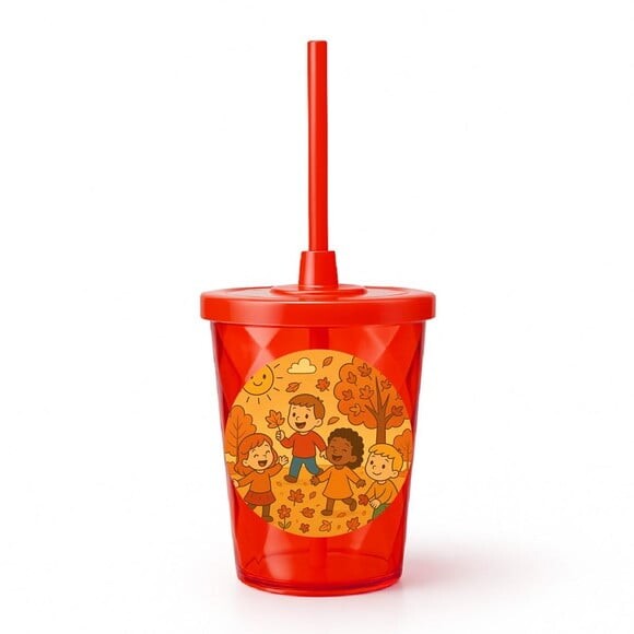 Copo Twister Personalizado 300ml Outono Divertido