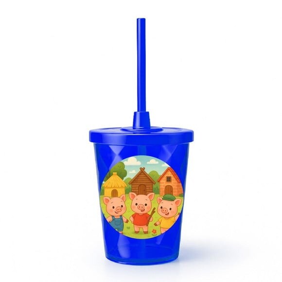 Copo Twister Personalizado 300ml os Três Porquinhos