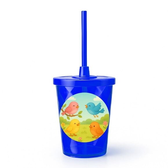 Copo Twister Personalizado 300ml Passarinhos