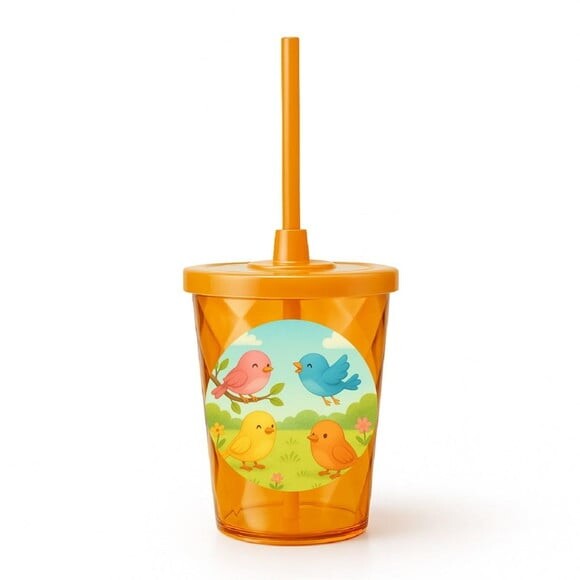 Copo Twister Personalizado 300ml Passarinhos