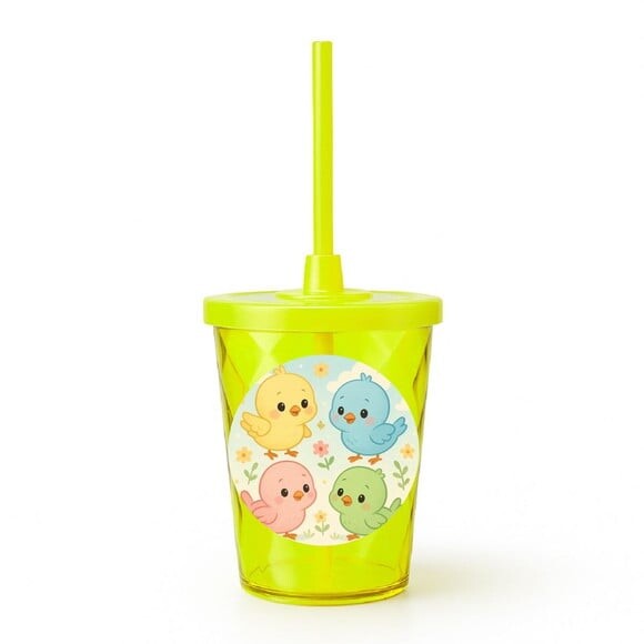 Copo Twister Personalizado 300ml Passarinhos Baby