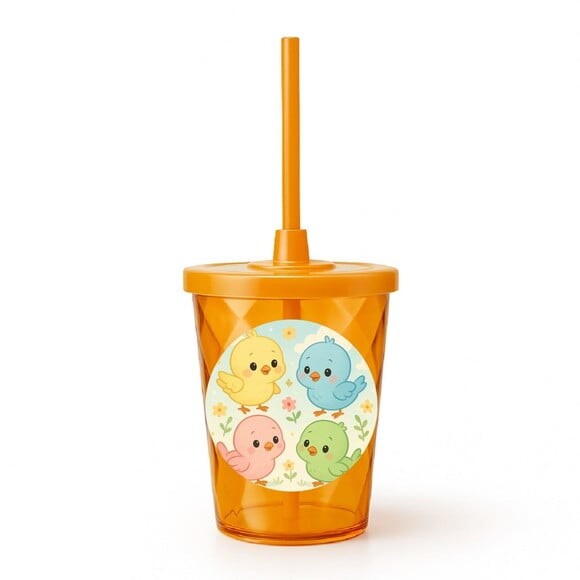 Copo Twister Personalizado 300ml Passarinhos Baby