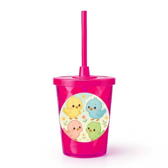 Copo Twister Personalizado 300ml Passarinhos Baby
