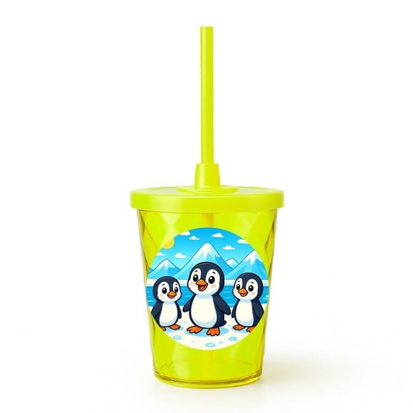 Copo Twister Personalizado 300ml Pinguins