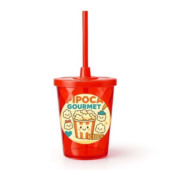 Copo Twister Personalizado 300ml Pipoca Gourmet Kids