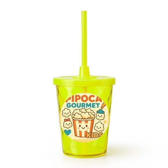 Copo Twister Personalizado 300ml Pipoca Gourmet Kids