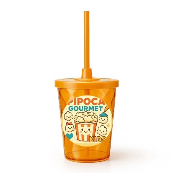 Copo Twister Personalizado 300ml Pipoca Gourmet Kids