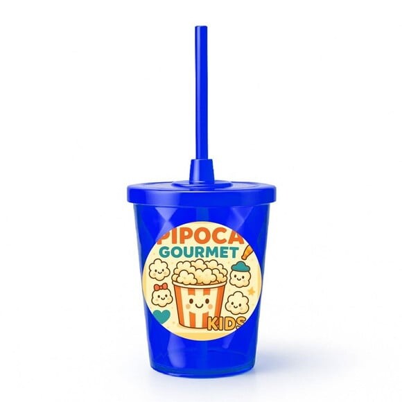 Copo Twister Personalizado 300ml Pipoca Gourmet Kids