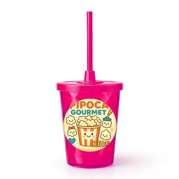 Copo Twister Personalizado 300ml Pipoca Gourmet Kids