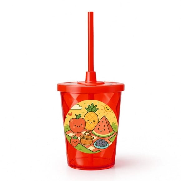 Copo Twister Personalizado 300ml Piquenique das Frutas